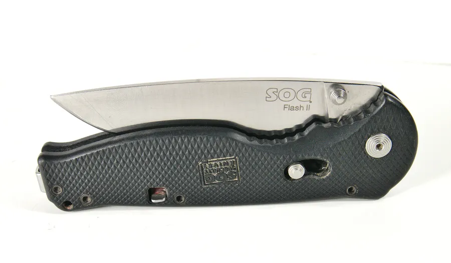 SOG Flash II folding knife with the blade open